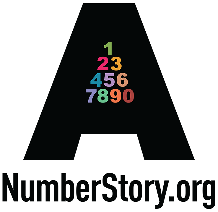 Number Story logo, a black capital  A with the numbers 1-9 and 0 in the inner triangle