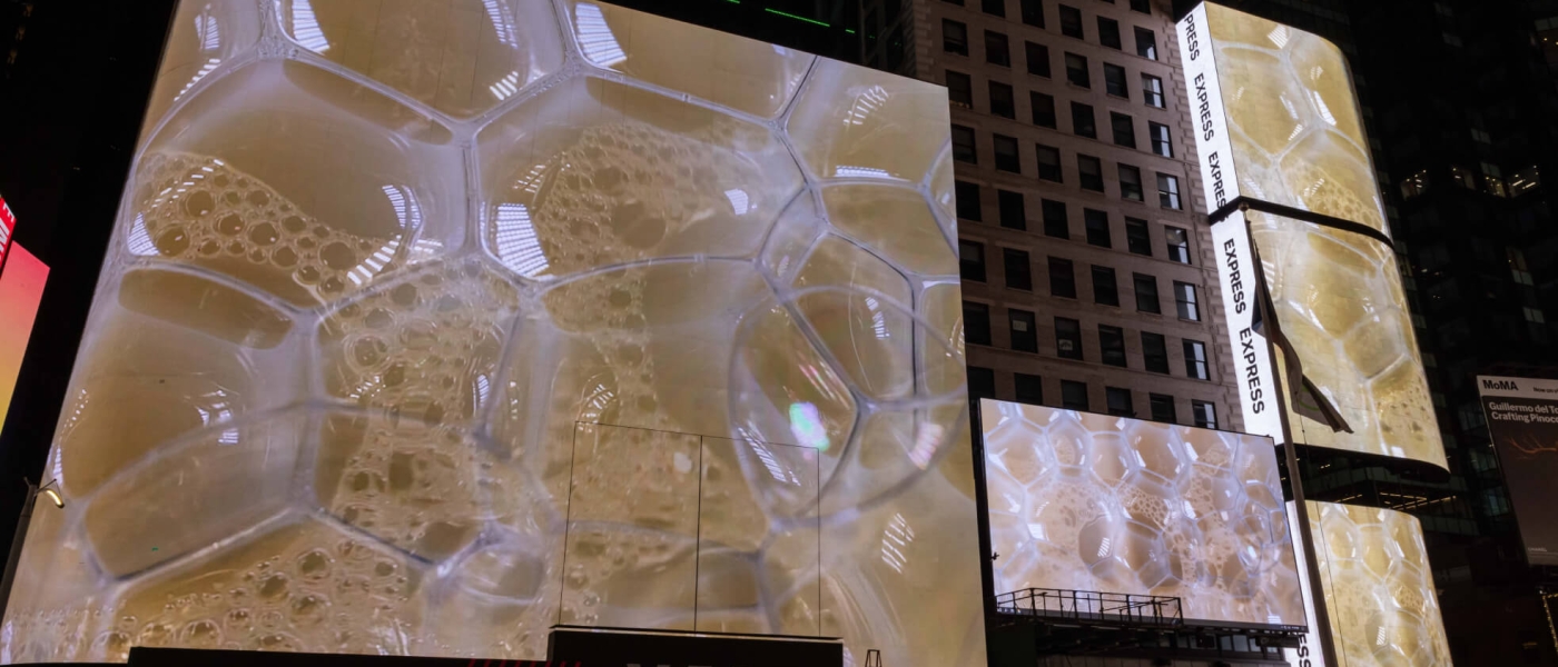 Liquid Gold by Ilana Harris-Babou on the screens of Times Square