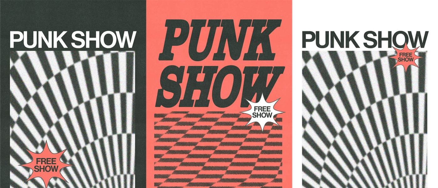 Three posters reading "PUNK SHOW"