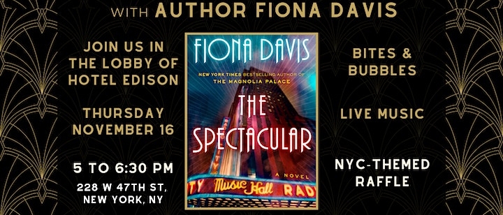 Fiona Davis book signing promotional image with event details
