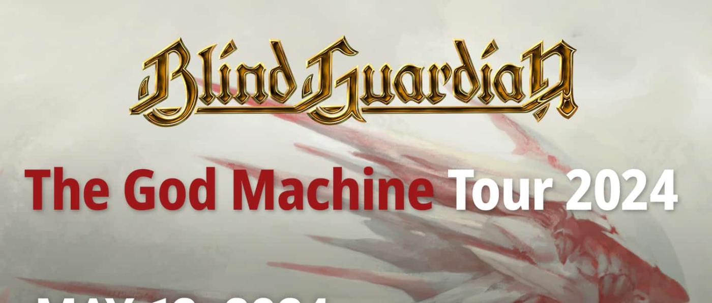 Promotional poster for the Blind Guardian God Machine Tour stop at Palladium Times Square