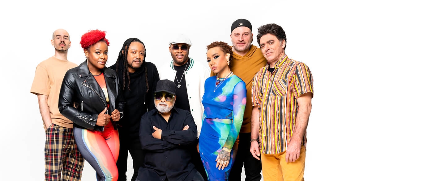 The eight assorted members of the band Incognito