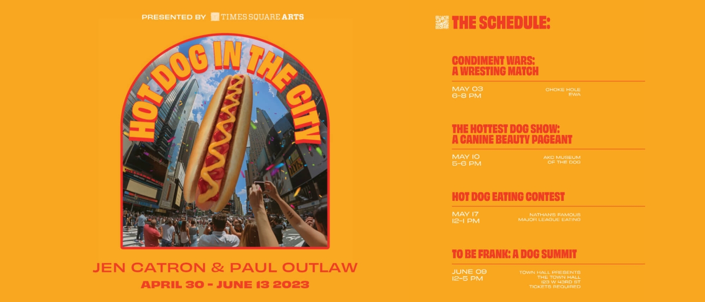 Image promoting the events happening for Hot Dog in the City: Condiment Wars Wrestling Match, Canine Beauty Pageant, Hot Dog Pageant, and To Be Frank: A Hot Dog Summit