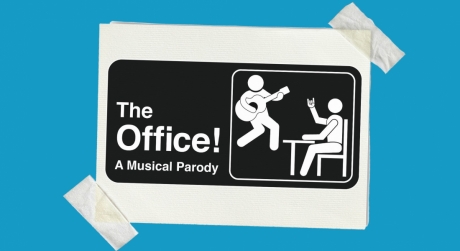 A play on The Offices bathroom-sign-style logo, with the figures playing instruments