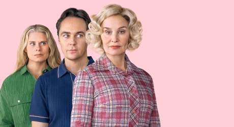 Celia Keenan-Bolger, Jim Parsons, and Jessica Lange in a promotional photo for Mother Play
